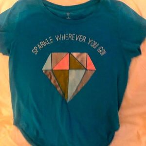 SO girl’s short sleeve teal t-shirt.